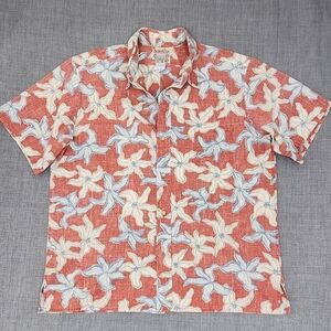 Reyn Spooner Commemorative Classic Hawaiian Floral Print Button Down Shirt. XL